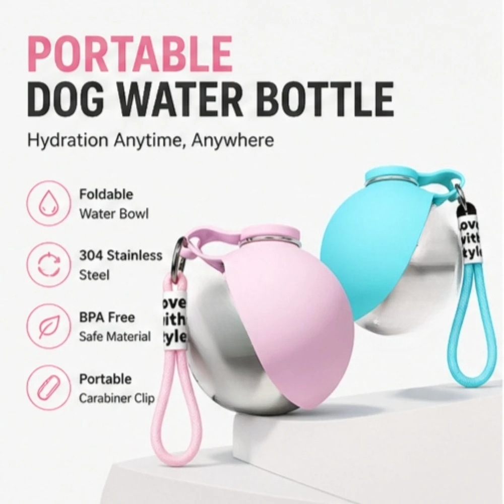 PawCoop foldable dog water bottle hero product image