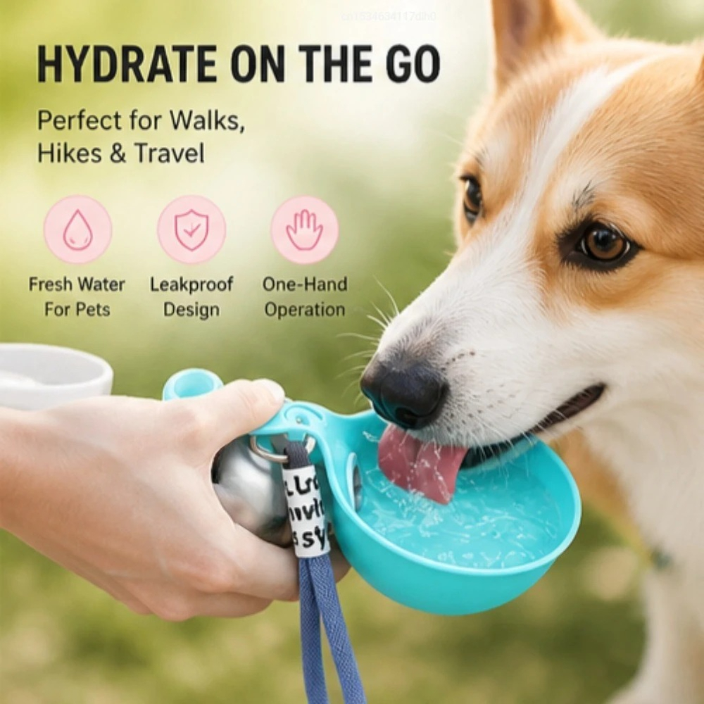 PawCoop foldable dog water bottle lifestyle product image